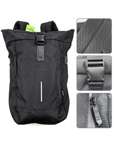 Mochila unisex ewent trendy roll para portatil 17.3 pulgadas negra