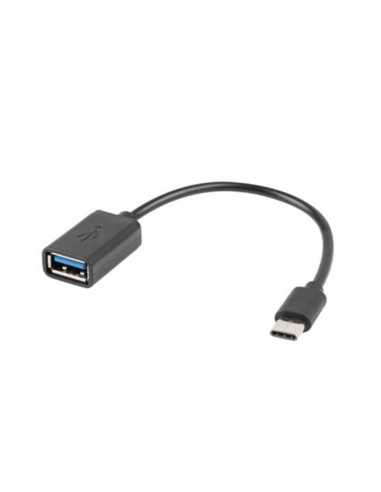 Adaptador usb tipo c a usb tipo a lanberg 15cm - macho - hemra - negro