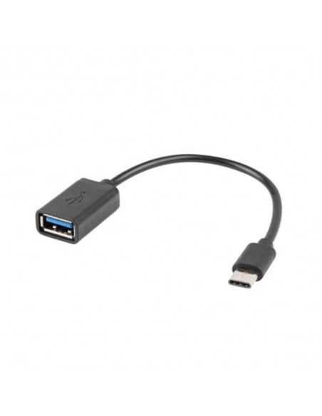 Adaptador usb tipo c a usb tipo a lanberg 15cm - macho - hemra - negro