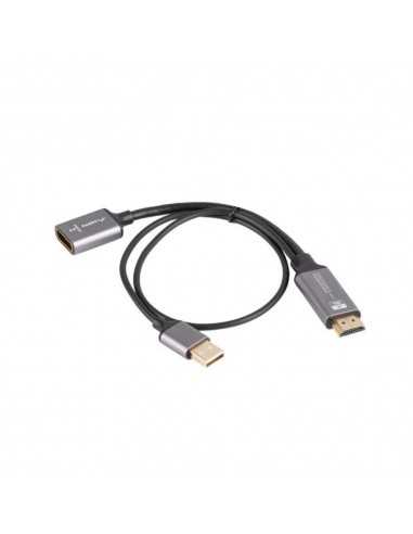 Adaptador 4k hdmi - usb tipo a a displayport lanberg 20cm - macho - hembra