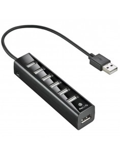 Hub 7 puertos usb 2.0 ngs tiny negro plug play - 480mbps