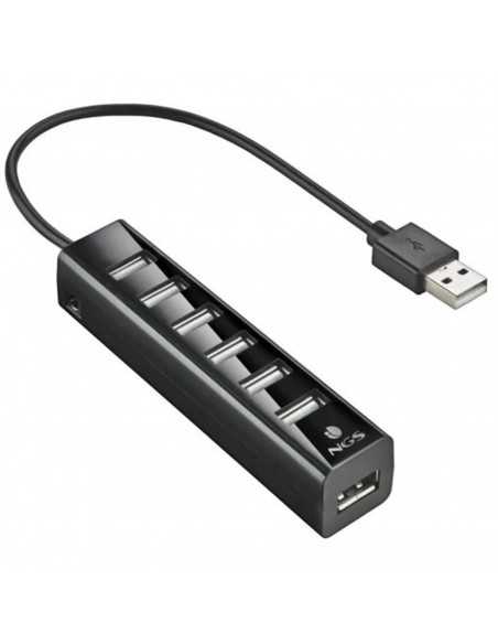 Hub 7 puertos usb 2.0 ngs tiny negro plug play - 480mbps