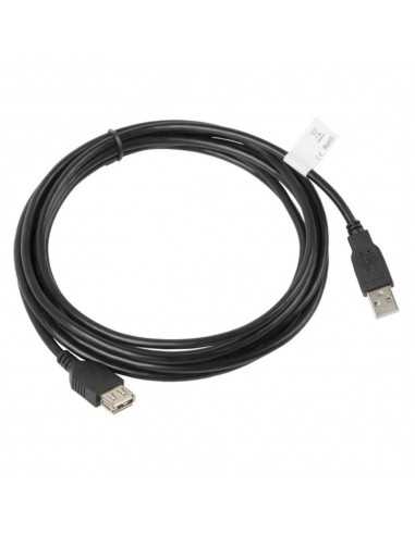 Cable alargador lanberg usb 2.0 macho - hembra - 3m - negro