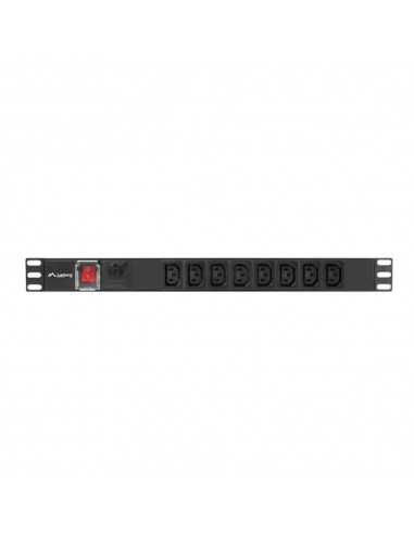 Regleta lanberg 1u 16a rack 19 pulgadas 8x socket iec c13 negro 2m