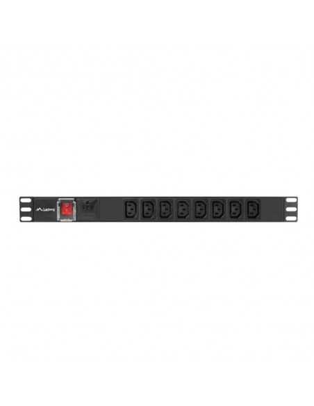 Regleta lanberg 1u 16a rack 19 pulgadas 8x socket iec c13 negro 2m