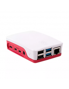 Carcasa raspberry pi 4 roja y blanca