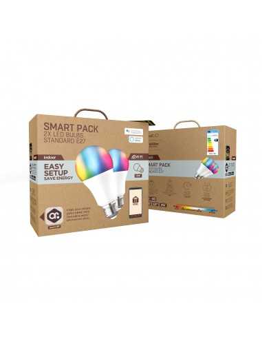 Bombilla muvit io a60 e27 9w rgb pack 2 unidades