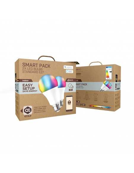 Bombilla muvit io a60 e27 9w rgb pack 2 unidades