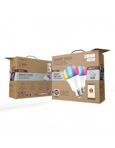 Bombilla muvit io a60 e27 9w rgb pack 2 unidades