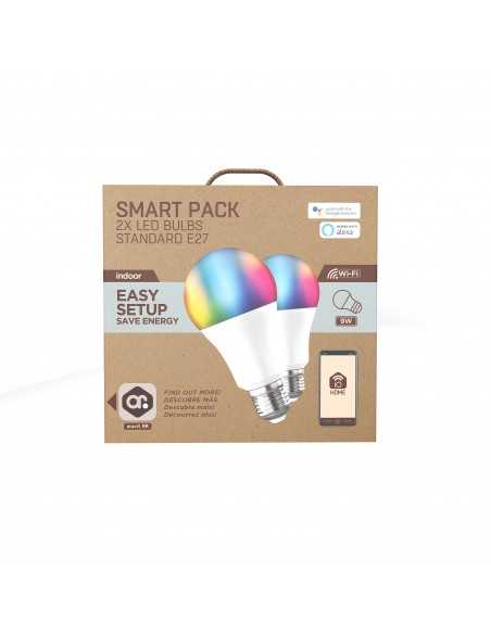 Bombilla muvit io a60 e27 9w rgb pack 2 unidades