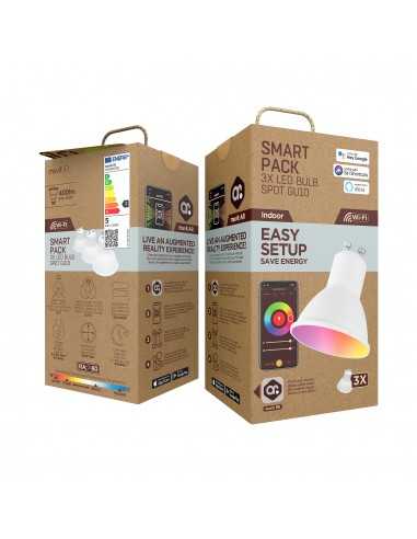 Bombilla muvit io gu10 5.5w rgb pack 3 unidades