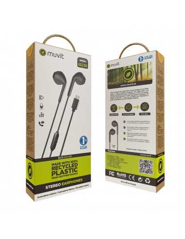 Auriculares muvit e58 usb tipo c negro