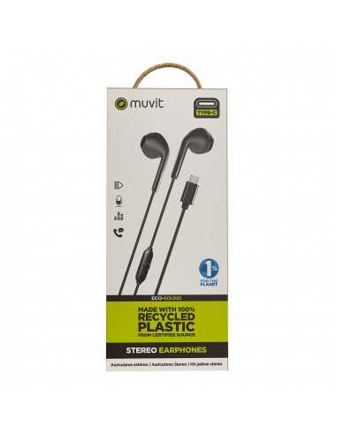 Auriculares muvit e58 usb tipo c negro
