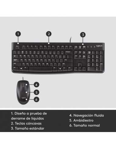 Combo teclado y raton logitech mk120 optico usb 2.0 negro