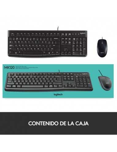 Combo teclado y raton logitech mk120 optico usb 2.0 negro