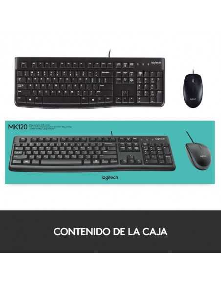 Combo teclado y raton logitech mk120 optico usb 2.0 negro