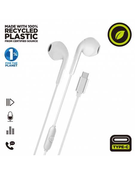 Auriculares muvit e58 usb tipo c blanco