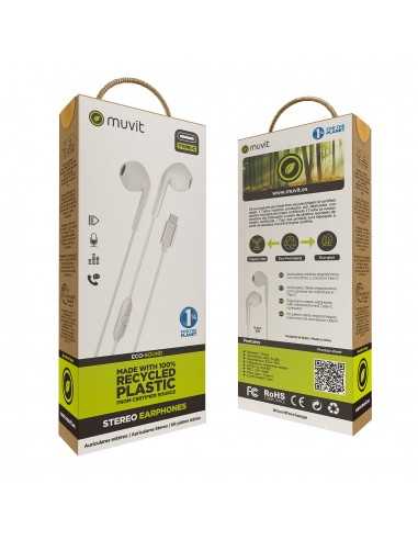 Auriculares muvit e58 usb tipo c blanco
