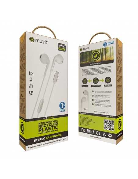 Auriculares muvit e58 usb tipo c blanco Auriculares muvit e58 usb tipo c blanco