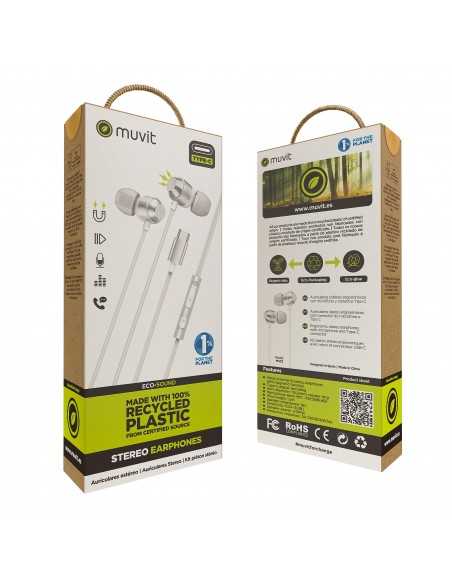 Auriculares magneticos muvit m32 usb tipo c blanco Auriculares magneticos muvit m32 usb tipo c blanco