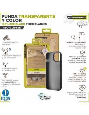 Funda muvit recycletek para apple iphone 15 plus transparente