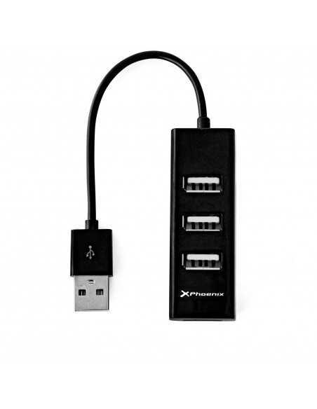 Hub usb portatil phoenix 4 puertos usb 2.0 cable conector usb flexible diseño compacto Hub usb portatil phoenix 4 puertos usb 2.0 cable conector usb flexible diseño compacto