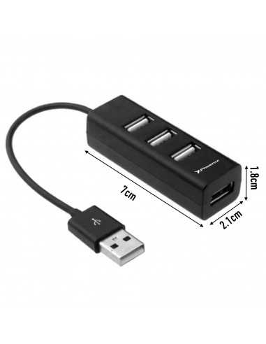 Hub usb portatil phoenix 4 puertos usb 2.0 cable conector usb flexible diseño compacto