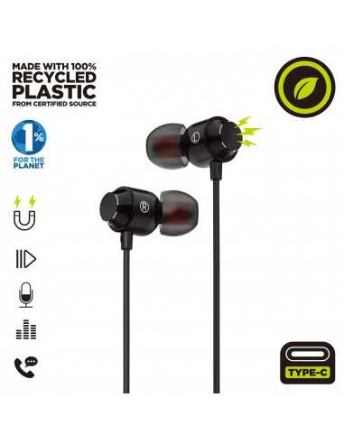 Auriculares magneticos muvit m32 usb tipo c negro