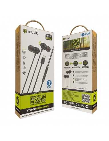 Auriculares magneticos muvit m32 usb tipo c negro