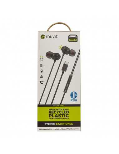Auriculares magneticos muvit m32 usb tipo c negro