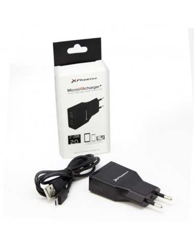 Cargador usb 5v 2 salidas 2a con cable micro usb