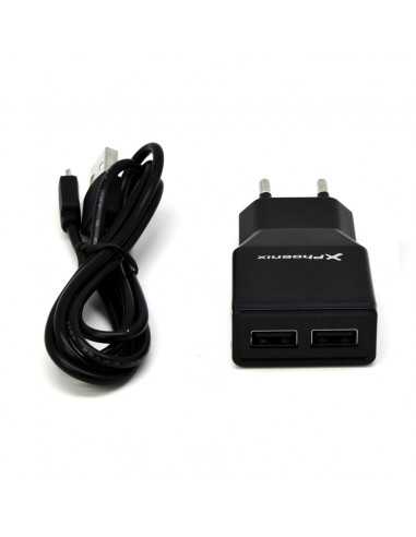 Cargador usb 5v 2 salidas 2a con cable micro usb