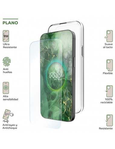 Carcasa myway para apple iphone 16 plus transparente + protector pantalla cristal templado