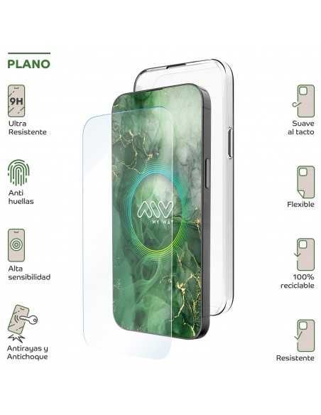 Carcasa myway para apple iphone 16 plus transparente + protector pantalla cristal templado Carcasa myway para apple iphone 16 plus transparente + protector pantalla cristal templado