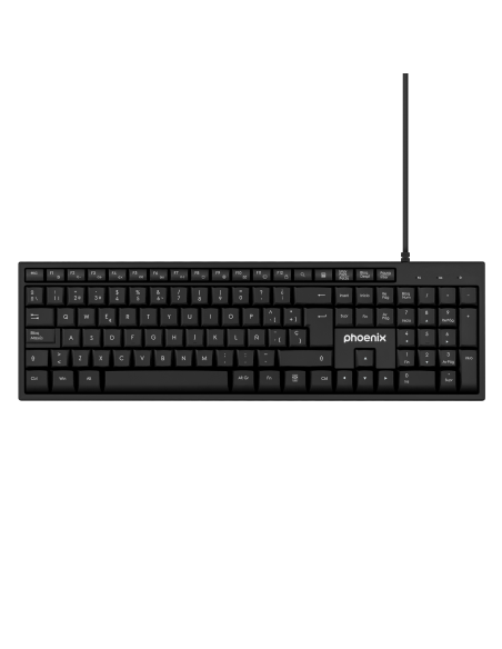 Phoenix k100 teclado multimedia usb negro qwerty oficina