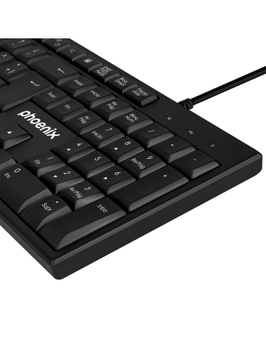 Phoenix k100 teclado multimedia usb negro qwerty oficina