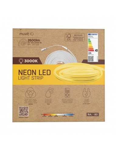 Tira led muvit io neon ip65 3000w 5m blanco calido