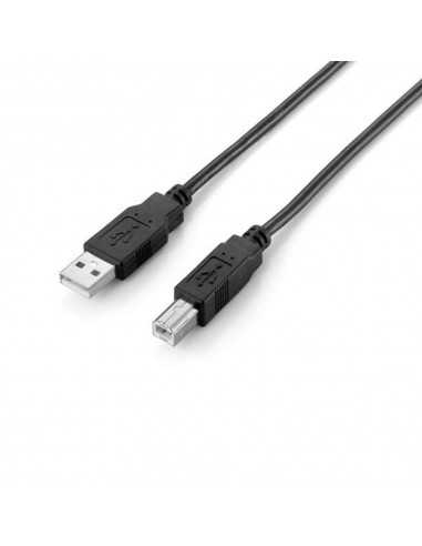 Cable usb 2.0 a usb tipo b equip 2m - macho - macho - negro