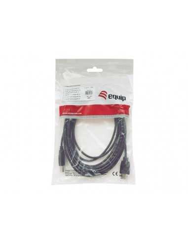Cable usb 2.0 a usb tipo b equip 2m - macho - macho - negro