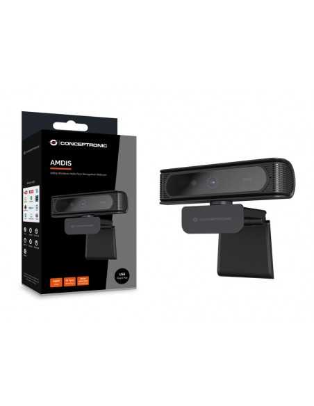 Webcam fhd conceptronic amdis 1080p usb reconocimiento facial windows hello 30fps angulo vision 80º Webcam fhd conceptronic amdis 1080p usb reconocimiento facial windows hello 30fps angulo vision 80º