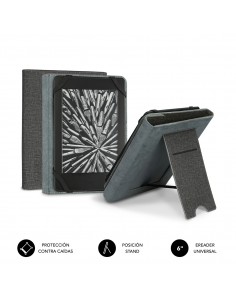 Funda subblim clever ebook case 6 pulgadas stand case gris