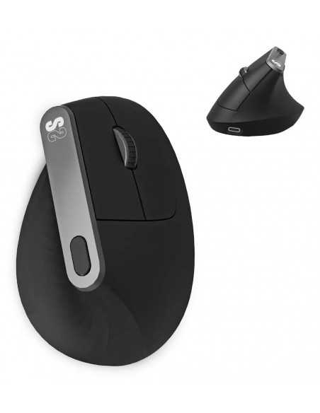 Raton inalambrico subblim vertical ergo dual mouse battery negro