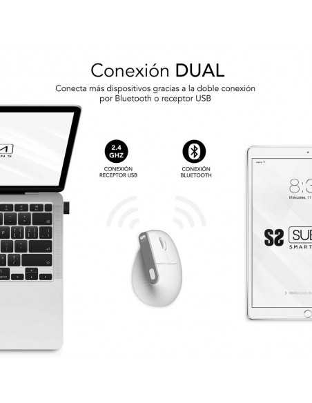 Raton inalambrico subblim vertical ergo dual mouse battery blanco Raton inalambrico subblim vertical ergo dual mouse battery blanco