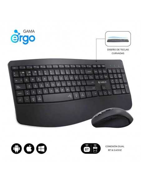 Teclado + raton subblim combo dual office prowave negro