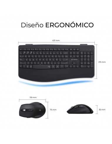 Teclado + raton subblim combo dual office prowave negro