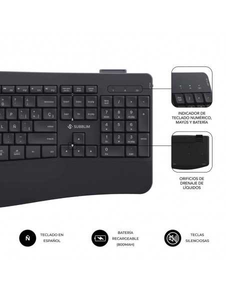Teclado + raton subblim combo dual office prowave negro Teclado + raton subblim combo dual office prowave negro