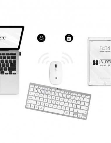Teclado + raton subblim combo plata portugues