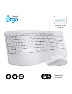 Teclado + raton subblim combo dual office prowave blanco