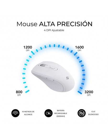 Teclado + raton subblim combo dual office prowave blanco