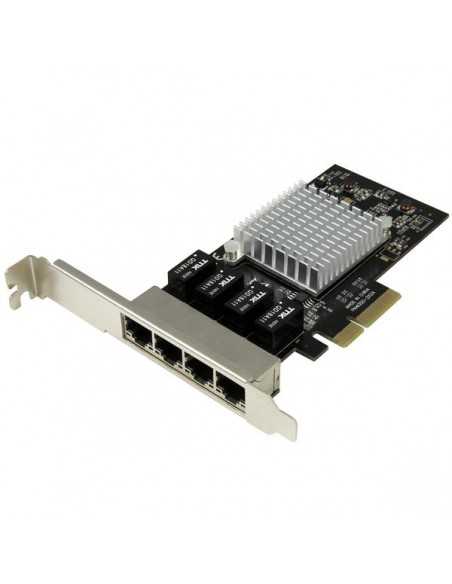 Tarjeta red startech ethernet gigabit 1000 4 port rj45 pcie